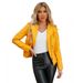 K New Women's Leather Jacket, Short Coat, Slim Fit, Thin Leather Coat, Women's Motorcycle Suit._ecoleips.com