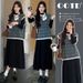Autumn Winter New Korean Fashion Jacquard Vest 2-Piece Set Maternity Dress_ecoleips.com