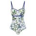 Women's Clothing One Piece Swimsuit Women's Tight Slim Retro Printed Swimsuit Chiffon Long Skirt With Steel Support Hard Bag_ecoleips.com