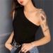 One Shoulder Cropped Tanks Top Women Summer Sleeveless Tanks Camis Sexy Oblique Collar Elastic Corset Slim Crop Tops Tube Lady_ecoleips.com