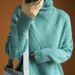 Elegant Diamond Knit High Neck Sweater - Soft & Warm Acetate Blend Pullover For Women, Cozy Winter Fashion In Multiple Colors (S-XXXL)_ecoleips.com