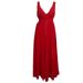 Elegant V-Neck Backless Evening Dress With Mesh Waist - Long Formal Gown For Women (Available In Ivory, Red, Navy Blue, Sizes S-Xl)_ecoleips.com