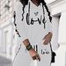 Women's Clothing American Love Print Casual Vacation Two Piece Set Fashion Hooded Long Sleeved Pants Women 0051_ecoleips.com