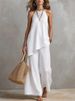 Women's Casual Round Neck Tank Top And Long Pants Lounge Set - Soft Comfortable Two Piece Outfit_ecoleips.com