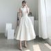 Simple Satin Light Wedding Dress 2026 New Style For Socialite Banquets, Parties, Graduation, And Travel Photoshoots,_ecoleips.com
