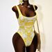 Bohemian One-Piece Swimsuit For Women, Floral Print Bathing Suit With Ruffle Detail, Vintage Style Hot Spring Beach Swimwear_ecoleips.com