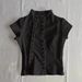 Women's Slimming Short Sleeved Shirt Top Irregular Button Design White Summer Outfit Stylish Petite Clothing_ecoleips.com