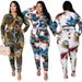 Women's Fall Print Long Sleeve Tops With Pants Set, Tie-Dye Style Casual Two-Piece Outfit, Plus Size Chic Loungewear_ecoleips.com