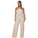 Women's Clothing Floral Two Piece Set Women's Clothing Sexy Strapless Short Top With Solid Color Wide Leg Pants_ecoleips.com
