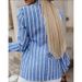 2025s 2025 New Fashion Stripe Print Long Sleeve Small Suit Collar Coat For Women_ecoleips.com