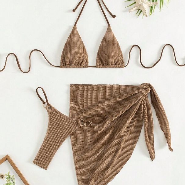 Women's Clothing New Swimsuit Sexy Bikini With Chest Pads For Women Split Sleeveless Swimsuit_ecoleips.com