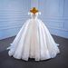 Elegant Satin Wedding Dress With Beaded Details And Flowing Train, Luxurious Bridal Gown For Women_ecoleips.com