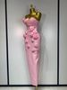 Women Celebrity Sexy Strapless Backless Flower Maxi Long Bodycon Bandage Dress Elegant Birthday Evening Club Party Dresses GCR8_ecoleips.com