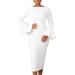 Women's Clothing Winter New Fashion Solid Color Hip Bell Sleeve Dress_ecoleips.com
