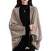 Women's Versatile Knit Shawl Scarf Wrap - Oversized Open Front Cardigan Cape In Solid Colors For Fall & Winter_ecoleips.com