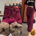 Chenille Fleece-Lined Thickened Autumn Winter New Versatile Internet Celebrity Hot Style Jogger Casual Harem Pants_ecoleips.com
