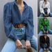 Voya Women's Summer Foreign Trade European And American Casual Loose Fashion Hollow Puff Sleeve Cardigan Top_ecoleips.com