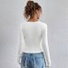 Voya Women's Clothing European And American Women's Clothing 2026 Spring-summer New Slim-fit Square-neck Long-sleeve T-shirt,_ecoleips.com