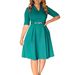 Plus Size Women's Elegant Solid Color Lapel Dress American Style Autumn Fashion Thin Casual_ecoleips.com