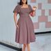 Women's Clothing Horn Sleeve Square Neck High Waist Solid Color Elegant_ecoleips.com