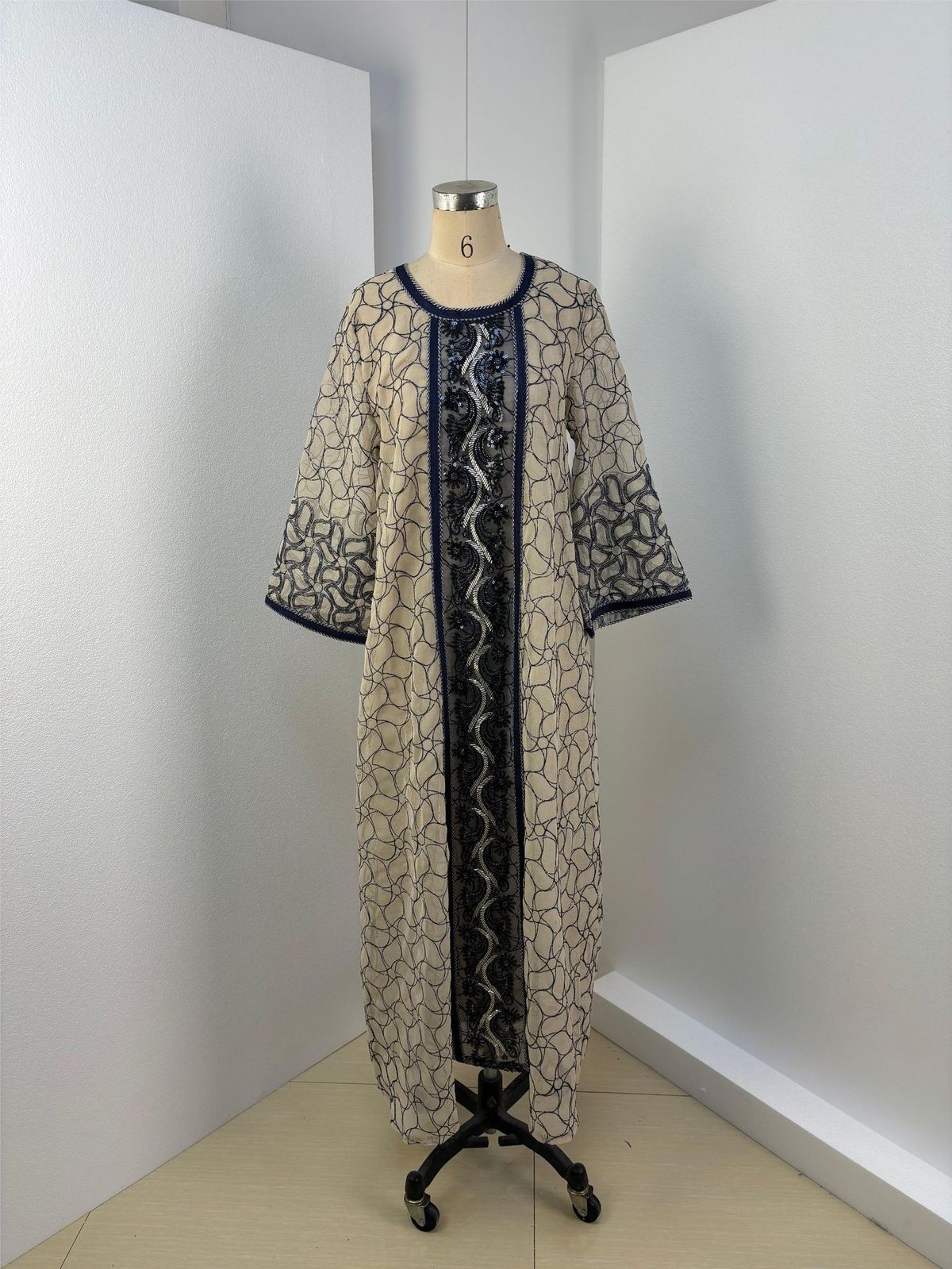 Muslim Women's Robe Fashion Elegant Temperament Mesh Dress Abaya_ecoleips.com