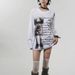 Retro American Gothic Style Women's Top Trendy round Neck Long Sleeve Cross Border Patterned Printed Loose Fit Dark Color_ecoleips.com