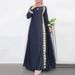 2025 New Muslim Robe Positioning Printing Fashionable And Elegant Long Sleeved Loose Dress_ecoleips.com