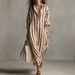 2026 European And American Independent Website Cross-border Fashion Loose V-neck Long Striped Summer Nine-quarter Sleeve_ecoleips.com