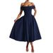 2026 Spring New Cross-Border European And American Women's Fashion Elegant Off-Shoulder Sexy Dress_ecoleips.com