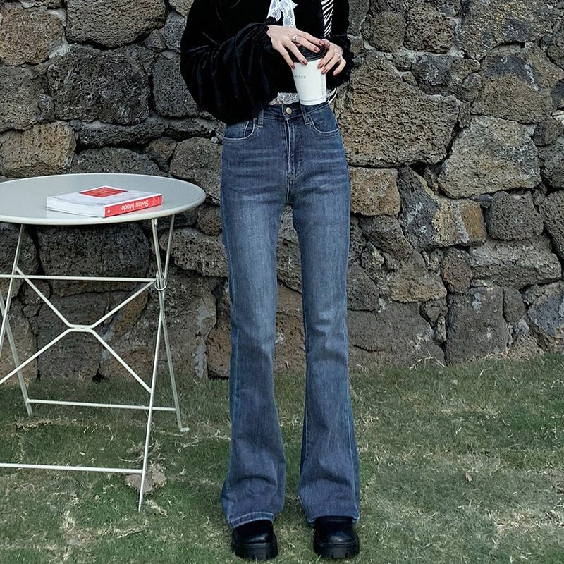Women's Flared Jeans 2026 Spring Autumn New Style High-waisted Slimming And Height-enhancing Straight-fit Petite_ecoleips.com