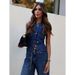 European And American Women's Clothing 2025 Spring And Summer New Sleeveless Vest Wide Leg Jeans Fashion Casual Suit_ecoleips.com