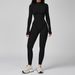Color Block Women's Bodysuit Stand Up Collar Half Zip High Intensity Fitness Yoga Sportswear Nylon_ecoleips.com
