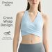 Women's Cross Neck Halter Padded Yoga Bra Three Strapped Design Nude Feel Fitness Sports Bra Beautiful Back_ecoleips.com
