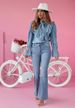 2025 cross border summer new European and American flared jeans fashionable temperament commuting casual long jeans_ecoleips.com