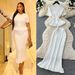 Korean Style Women's Knitted Ruffle Two Piece Set Slim Fit Elegant Summer Commuting Temperament Suit for Mature Ladies_ecoleips.com