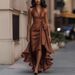 2025 Best-selling Item On Independent Sites, , And : Elegant V-neck, Stylish, Asymmetrical Women's_ecoleips.com