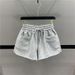 Women's Clothing Casual Sports Home Shorts Elastic Waist Versatile Drawstring Loose Slim A Line Wide Leg Hot Pants_ecoleips.com