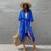 Women's Cotton Sunscreen Cardigan Bikini Cover up Outerwear Swimsuit Clothing for Seaside Holiday_ecoleips.com