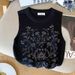 Women's Clothing Summer New Design Hot Diamond Sleeveless Slim T Shirt Top Ice Silk Sweater_ecoleips.com