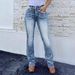Women's Clothing Women's Retro Embroidered Patchwork Flared Denim Trousers Stretch Pocket Washed Look For Formal & Casual For Women_ecoleips.com