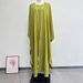 Verve Women's New Abaya Turkish Robe Cardigan + Inner Dress Two-Piece Set K108_ecoleips.com