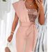 Women's Slim Jumpsuit Sequined Belt Decoration Solid Color European American Style Autumn Winter Fashion Casual Women's Clothing_ecoleips.com
