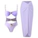 Women's Clothing Retro Color Matching Metal Buckle One-piece Swimsuit Suit Swimsuit_ecoleips.com