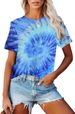 Tie Dye T Shirts For Women Rainbow Shirts Funny Short Sleeve Tops_ecoleips.com