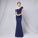 Women's clothing#6 color one shoulder banquet evening dress fashion party long elegant slim sexy fishtail dress_ecoleips.com