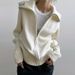 Aria Basics Aria Basics Cross-Border European And American Autumn Winter Y2K Solid Color Loose Turn-Down Collar Coat Women Lazy Knitted_ecoleips.com