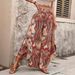 Women's Clothing Chiffon Print High Waist Large Size Skirt Pants_ecoleips.com