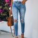 Women's Clothing Washed Tearing Leggings Women's Jeans Pants_ecoleips.com
