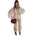 2025 Spring Summer Lady V-neck Ruffled Long Sleeve Shirt European And American Fashion Commuter Women's New Style_ecoleips.com
