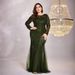 Cross-Border New Plus Size Elegant Long Sleeve Round Neck Slim Fit Mermaid Bridesmaid Banquet Toast Evening Dress For_ecoleips.com